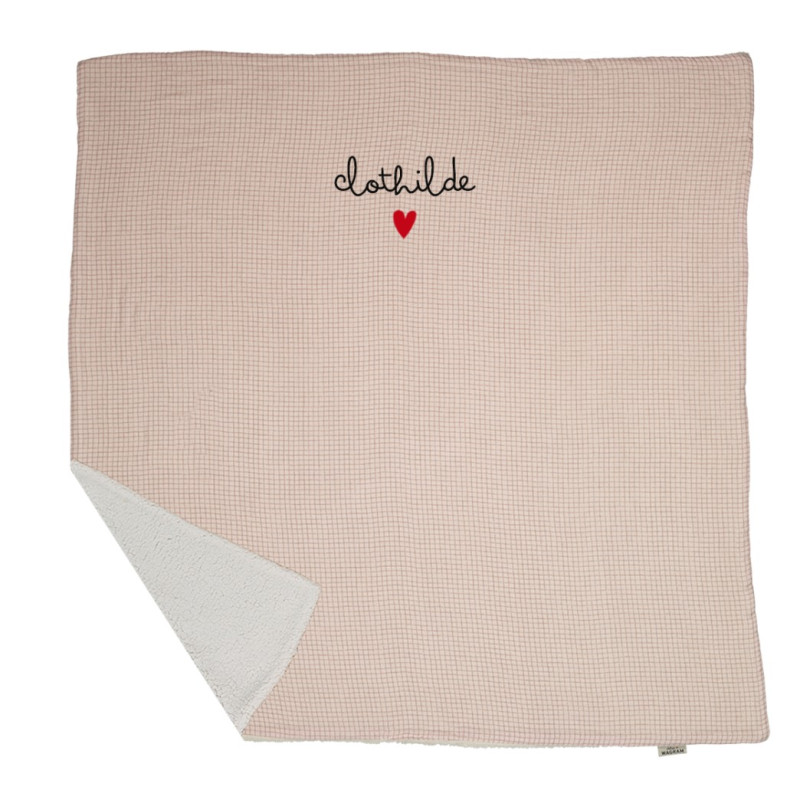 Couverture pilou ATELIER WAGRAM, gaze de coton Petits Carreaux, personnalisable