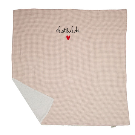 Couverture pilou ATELIER WAGRAM, gaze de coton Petits Carreaux, personnalisable