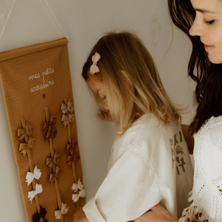 Porte-barrettes ATELIER WAGRAM, gaze camel, personnalisable