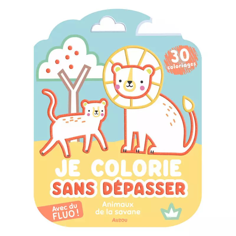 Coloriages fluo AUZOU, Animaux de la savane