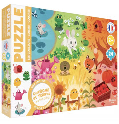 Puzzle Cherche et Trouve des Tout-Petits AUZOU, Les Couleurs, dès 2 ans