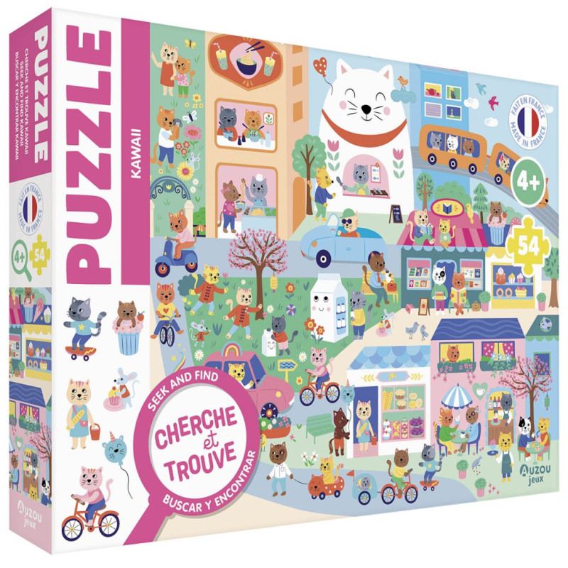 Puzzle Cherche et Trouve AUZOU, Kawaï, dès 4 ans