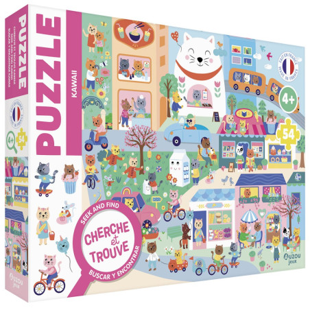 Puzzle Cherche et Trouve AUZOU, Kawaï, dès 4 ans
