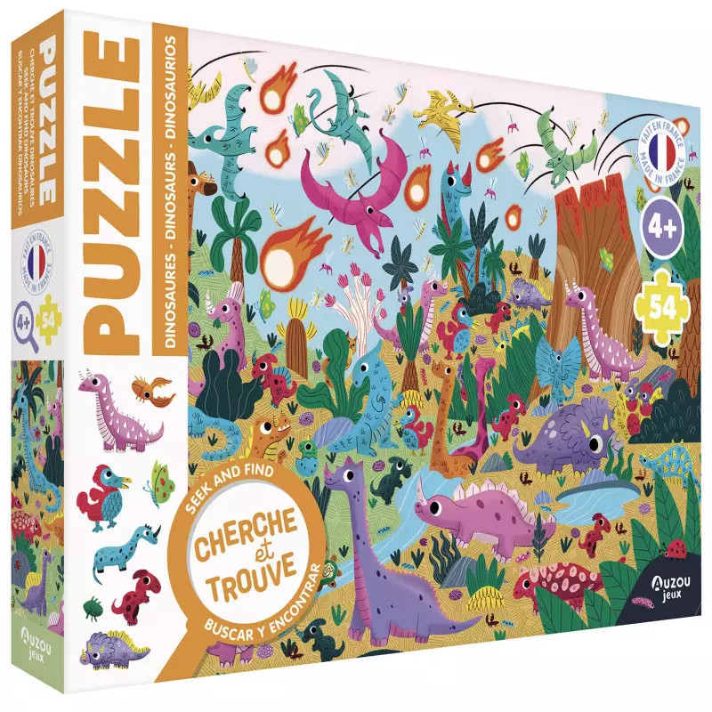 Puzzle Cherche et Trouve AUZOU, Les Dinosaures, dès 4 ans