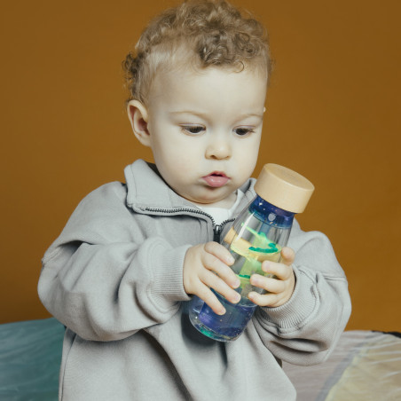 Bouteille sensorielle Move Spiral Blue PETIT BOUM