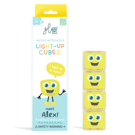 4 cubes lumineux pour le bain Alex GLO PALS, Jaune
