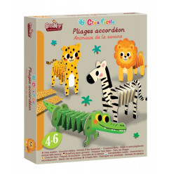Coffret 4 pliages accordéons CREA LIGN, Animaux de la Savane