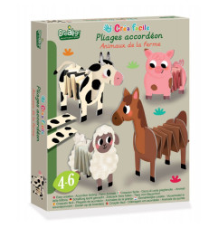 Coffret 4 pliages accordéons CREA LIGN, Animaux de la Ferme