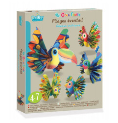 Pliages éventails Oiseaux Exotiques CREA LIGN