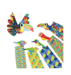 Pliages éventails Oiseaux Exotiques CREA LIGN