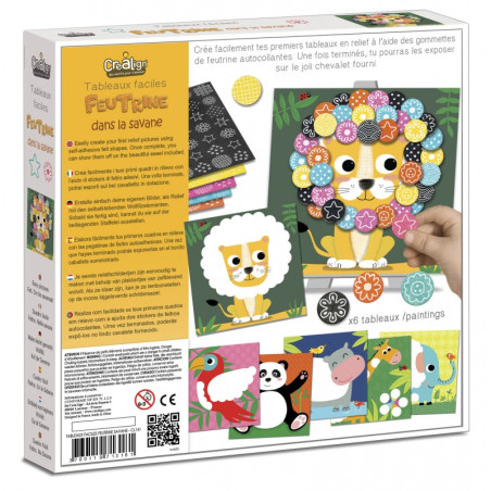 Tableaux Feutrine Dans la Savane CREA LIGN