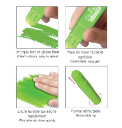 Boîte de 9 crayons gras effet gouache CREA LIGN