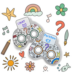 Pack de 3 masques coloriables à l'infini  Qui Suis-Je LES DROLES DE BOUILLES