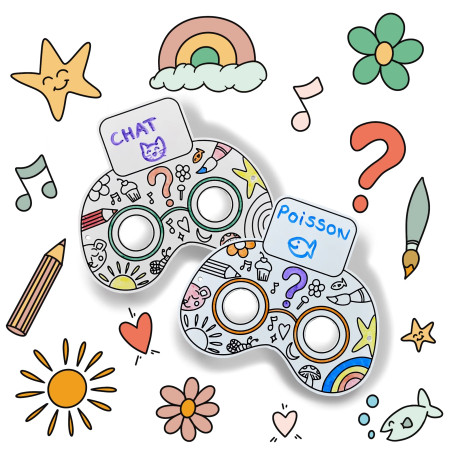 Pack de 3 masques coloriables à l'infini  Qui Suis-Je LES DROLES DE BOUILLES