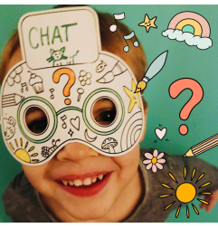 Pack de 3 masques coloriables à l'infini  Qui Suis-Je LES DROLES DE BOUILLES