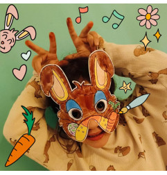 Pack de 3 masques coloriables à l'infini LES DROLES DE BOUILLES, Licorne, Chat et Lapin